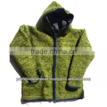 hand knitted woolen sweater with hooded