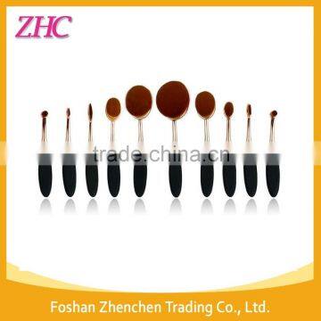 oval makeup brush set