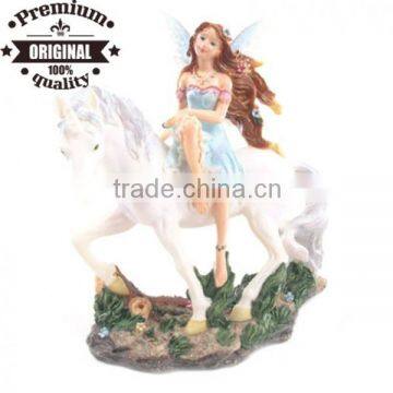 resin fairy ridding unicorn 17cm figurine