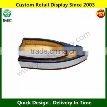 Painted Wood Row Boat Table Centerpiece Display Rack