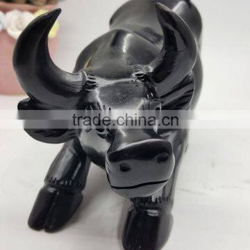 Obsidian Bull Sculpture Chinese Zodiac Animal Carvings photo-4