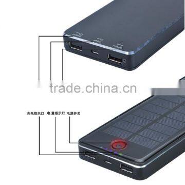 10000mah 15000mah 20000mah Golden Black Polymer Battery 1.5w Single Crystal Solar Panel Solar Power Bank Charger for Iphone Supplier's Choice