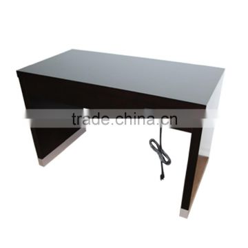 baymont inn Espresso desk with a steel cap, Laminate top, no drawers