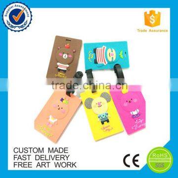 Customized fashion funny soft pvc luggage tag