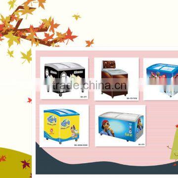 Commercial Curved Glass Top Ice Cream Deep Freezer Display Chest Freezer Alibaba ice cream display freezer