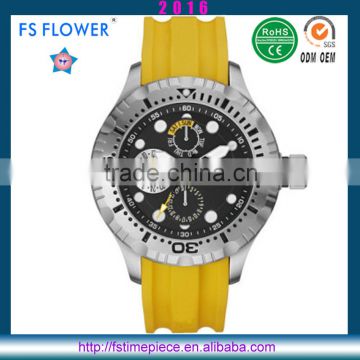 FS FLOWER - Heavy Big Mens Watches Big Wrists Silicone Bracelet Watch Multi-Function 10 ATM Waterproof