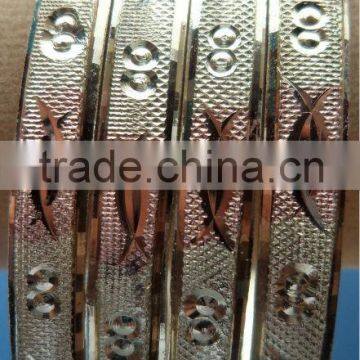 Diamond cut gold plated bangles