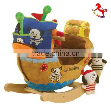 new Ahoy Doggie Pirate Ship plush baby rocker ride on toy gifts for baby