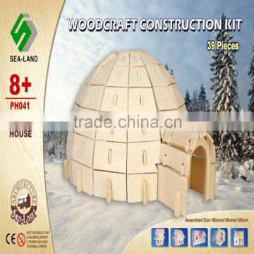 3D Igloo House Model Toy Wooden Puzzle