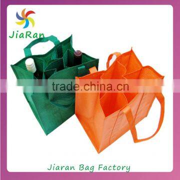 foldable recycle customized high quality 6 bottle non woven wine bag