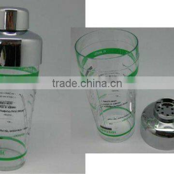 500ml plastic shaker, shaker cup,cocktail shaker,wine shaker,bar tool,