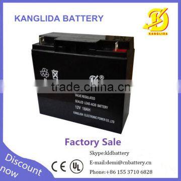 Kanglida deep cycle maintenance-free 12v 18ah lead-acid battery