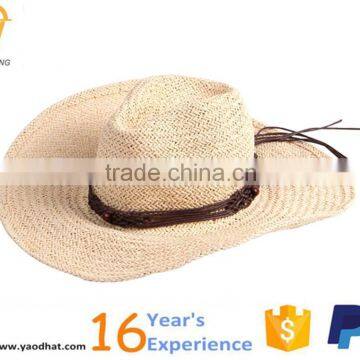 unisex handmade crochet straw paper cowboy hats