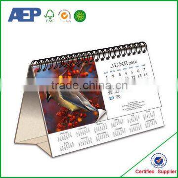 folding costom made printed high quality tent desk calendar printing with new design