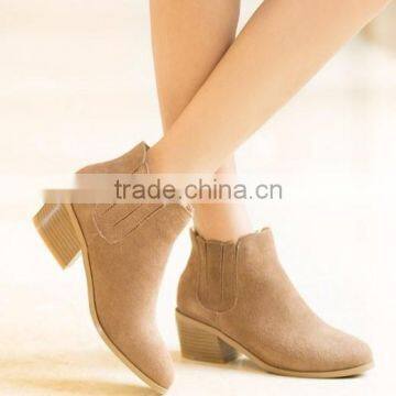 Genuine Leather Boots Half Boots Wedges Shoes CP6694