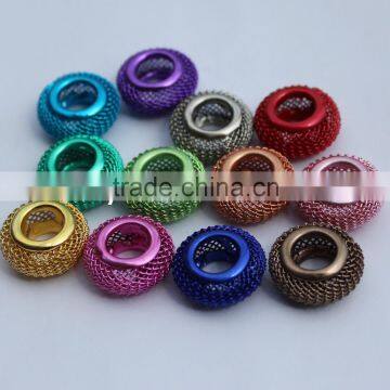 100pcs/lot 8*18mm Mixed Iron Mesh Spacer Beads Fit Charm Bracelet