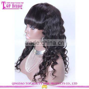Top 6a Quality 1b# Virgin Brazilian Hair Natural Wave Glueless Cap Lace Front Wig With Combs photo-4