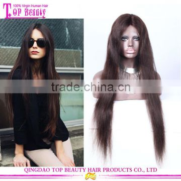 Unprocessed Brazilian Virgin Human Hair Wigs 28 Inch Straight Long Glueless lace Front Wig