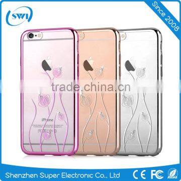 Crystal pc Cover-Aurora Fashion Transparent Hard PC Graden Flower Case for the girls for iPhone 6/6s
