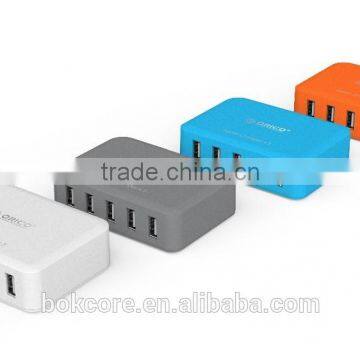 DCAP-5S 50W/5V 10A 5 port turbo usb charger smart 5 port usb charger