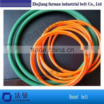 Green Orange Transparent PU round belt Polyurethane drive belt smooth and rough surface