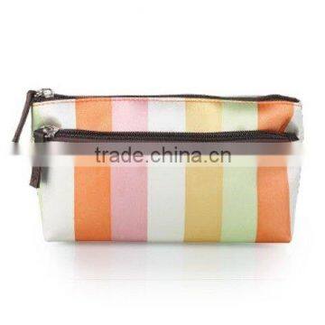 Satin stripe make up bags