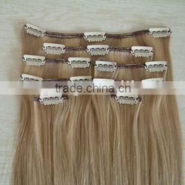 Wholesale synthetic heat resistant fiber Clip in hair extension sets