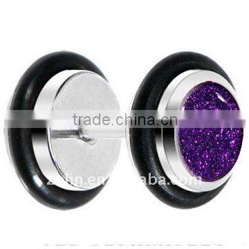 New style glitter stainless steel fake ear plug body jewellery piercing