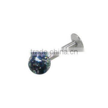 Fashionable Hand Painted Glitter Ball Labret Monroe stud body piercing jewelry