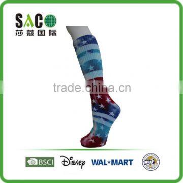 Tie Dyed Stripe and Star Knee-high Sports Socks photo-4