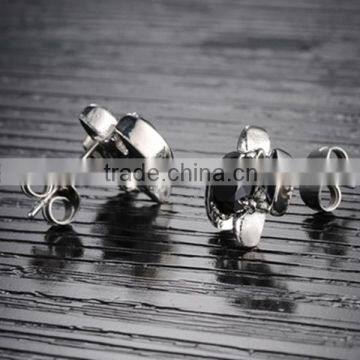 Stainless Steel Evil Claw Round Black Zircon Fashion Women Earrings Steam Punk Jewelry 6730569