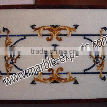 Cream Italion Pietre Dure semi precious stone inlay center table top and wall panel