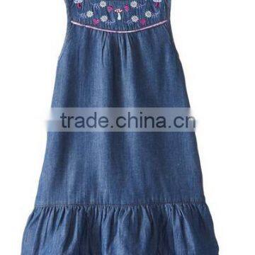 Fashion Sleeveless Summer Casual Embroidery Girls' Dresses Kids Girl Casual Summer Dress 2015 Kid Party Wear Dresses