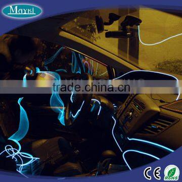 Color changing led interior car light with RGB color changing and fiber optic side emitting cable