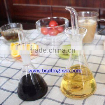 Glass olive oil and vinegar cruet