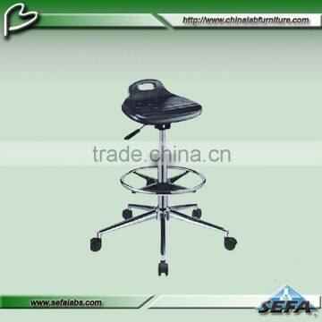 China laboratory furniture stainless steel lab stool with 5 wheels