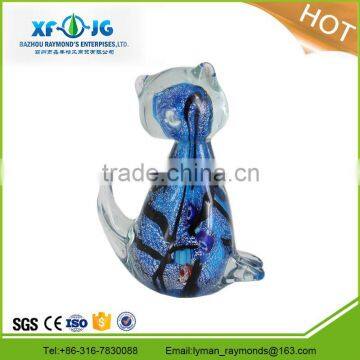 Murano glass cat for home decoration, glass animal figurine