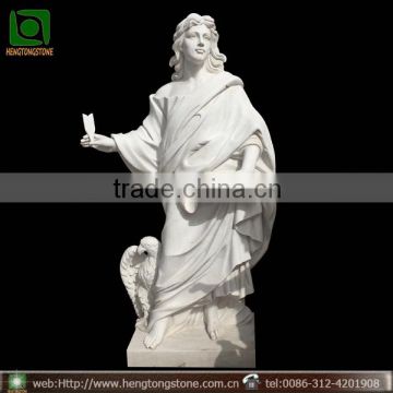 White Marble Carved Female Garden Woman Statue