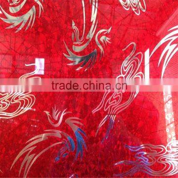 cheap china factory design ice flower mirror glass for kitchen cabinet