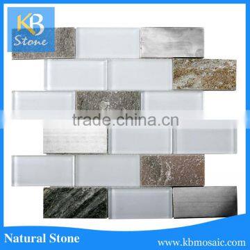 Bathroom glass stone subway marble mosaic tiles