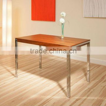 Rectangular MDF Dining Table With Stainless Steel Frame