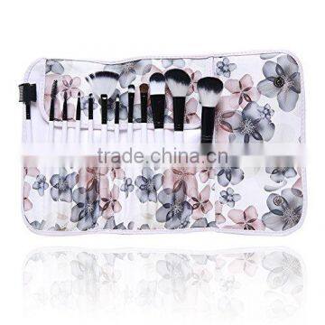 12pcs Goat Hair Makeup Brush With Flower Bag