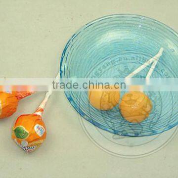 21g Orange Bubble Gum Filled Lollipop Candy