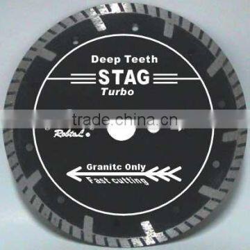 (STAG)Deep teeth turbo small diamond cutting blade for fast cutting granite