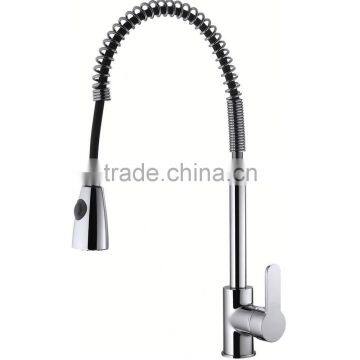 Pull Out Spring Brass Kitchen Faucet Mixer