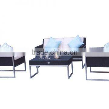 Modern stainless steel outdoor wicker sofa set