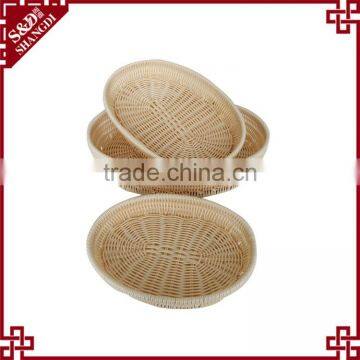 S&D Custom Size Mordern Design 100% Hand Woven Fruit Vegetable Basket Plastic Fruit Plate photo-3