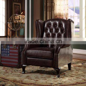 American Classic Chesterfield Genuine Leather Single Sofa/Brown Leather Arm Chair photo-4