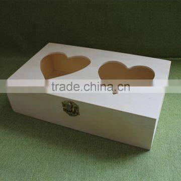 FSC Carved Decorative Fancy Wooden Candy Storage Boxes With Heart Window for Christmas Gift photo-4