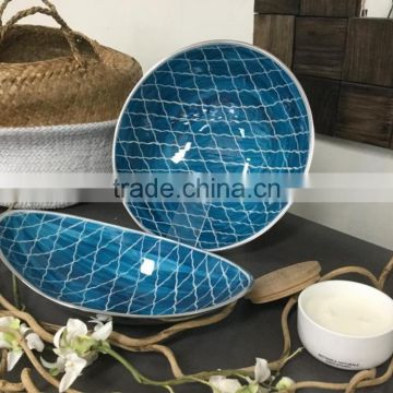 Decorative Tableware Enamel Fruit Tray Bowls | Aluminium Serving Trays | Enamel Trays